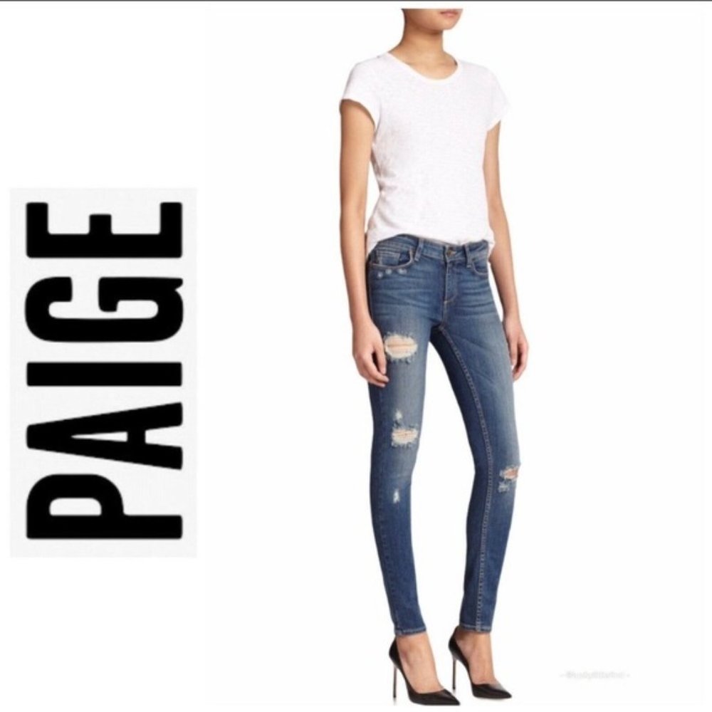 Paige Verdugo Ultra Skinny Danica Distressed 9 oz Jeans 28 - Picture 8 of 9